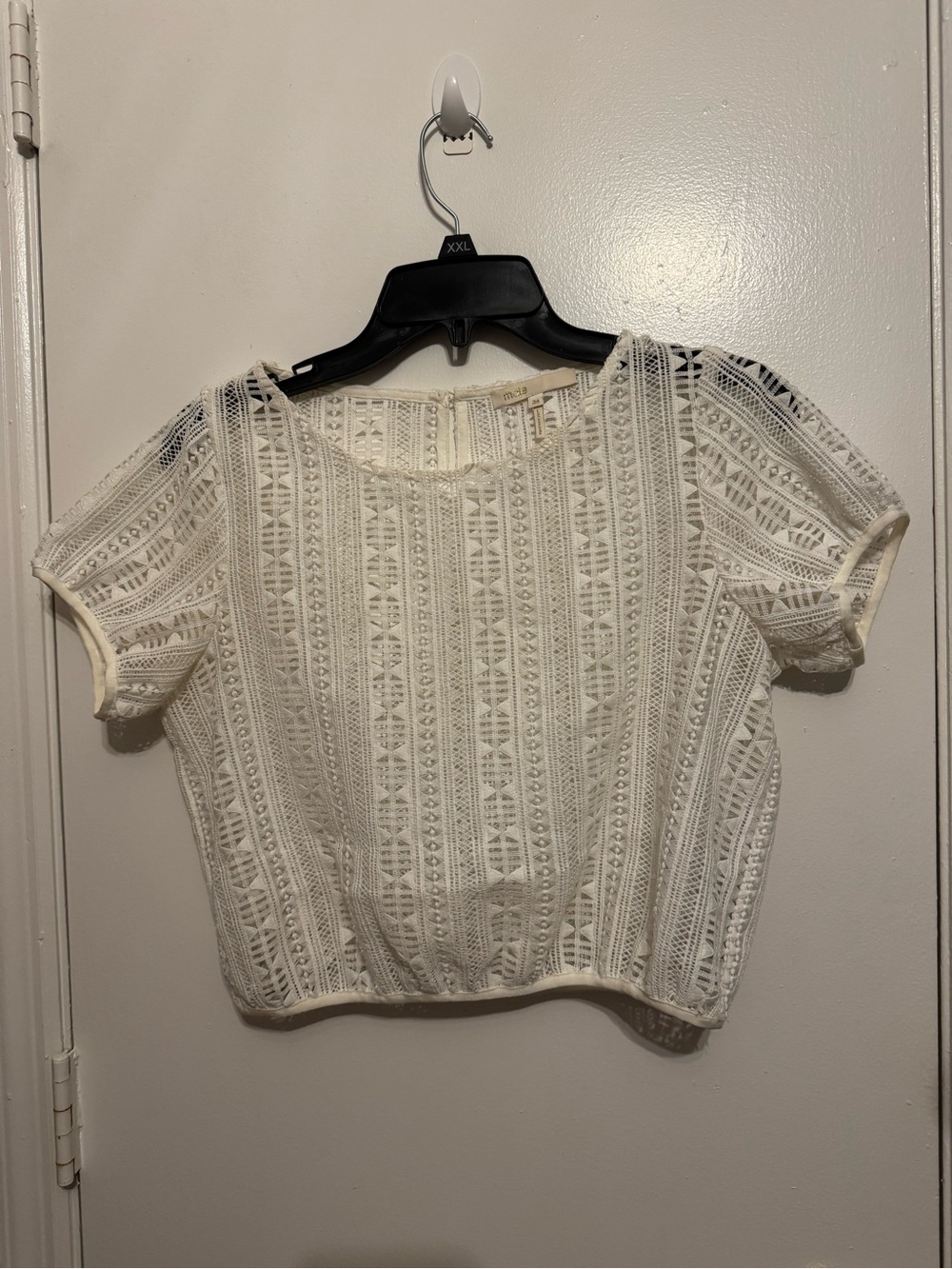Maje white lace crop top size 36